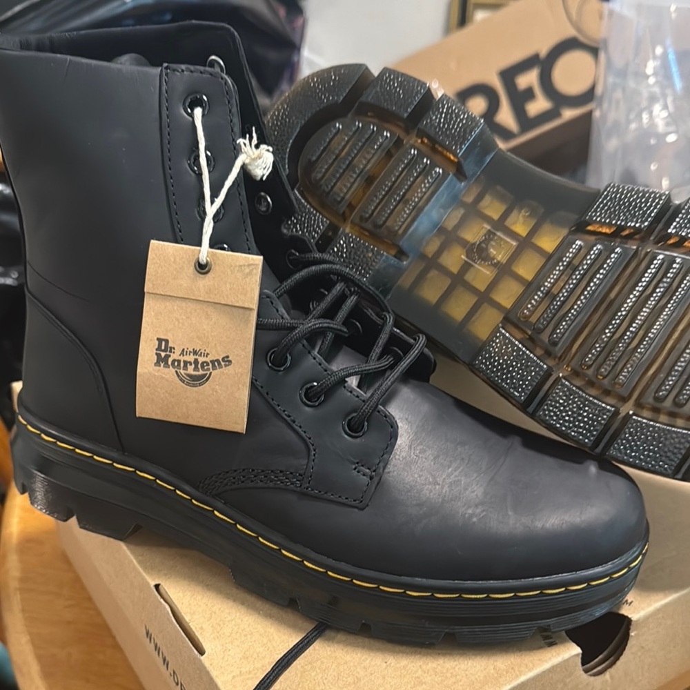 Dr. Martens Black Leather Lace-Up Boots